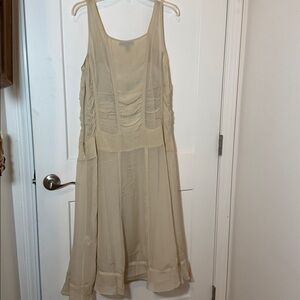DKNY Silk Shell Top in Light Beige